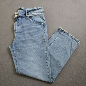 Hudson Womens 14 Light Wash High Rise Flap Pocket Straight Leg Jeans